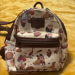 Loungefly Disney Pixar Cream and Brown Backpack